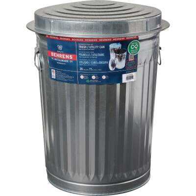 Behrens 20 Gal. Silver Trash Can with Lid