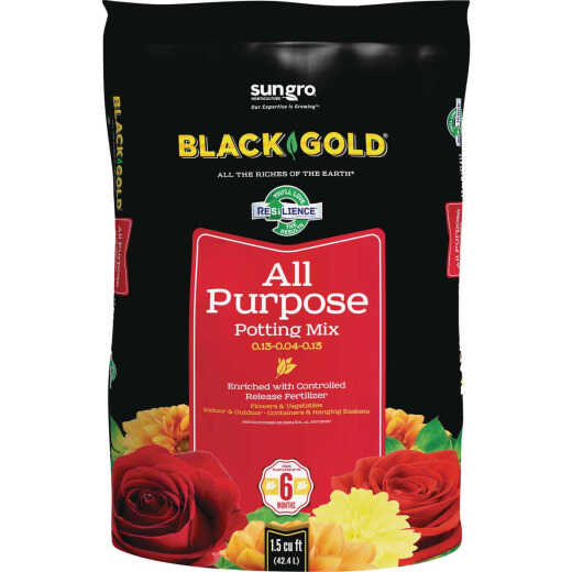 Black Gold 1.5 Cu. Ft. 37 Lb. All Purpose Potting Soil  Mix